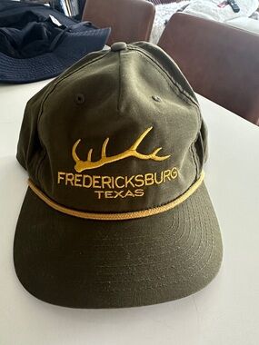 Fredericksburg Texas Olive Green Cap with Yellow Embroidery